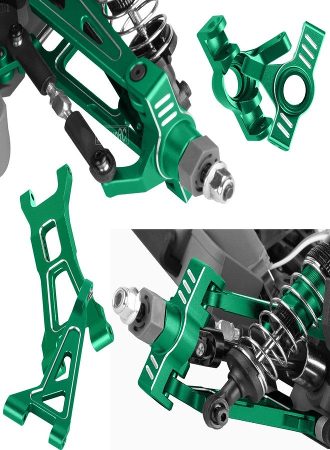 hopsupRC Upgrade Parts for 1/16 H16BM H16DR H16 MJX 16207 16208 16209 16210 H6V3,M163,RC Shock& Arms&Drive Shaft CVD&Steering Knuckle Kit&Shock Tower&Adjustable Links&Steering Block,Green - Image 4